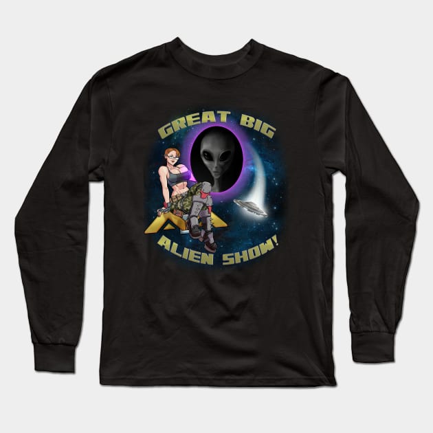 Great Big Alien Show, Design2 Long Sleeve T-Shirt by J.Ishiro Finney / Adventures in Awful